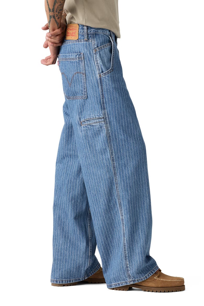 Extra Baggy Pinstripe Utility Relaxed Leg Jeans, Alternate, color, KITE EXPRESS