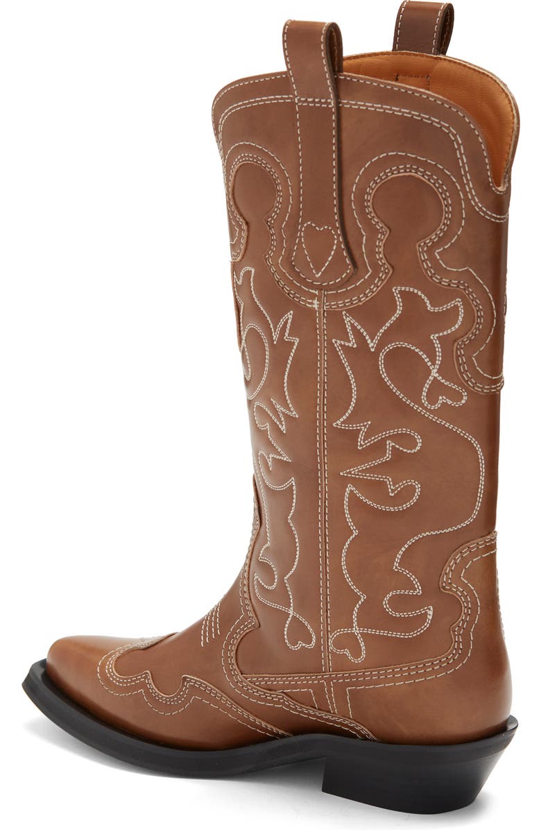 Ganni Embroidered Western Boot, Alternate, color,