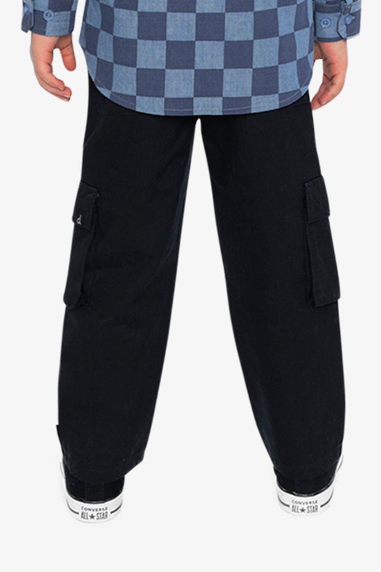 Twill Cargo Pocket Elastic Drawstring Waist Pants, Alternate, color, Dark Blue