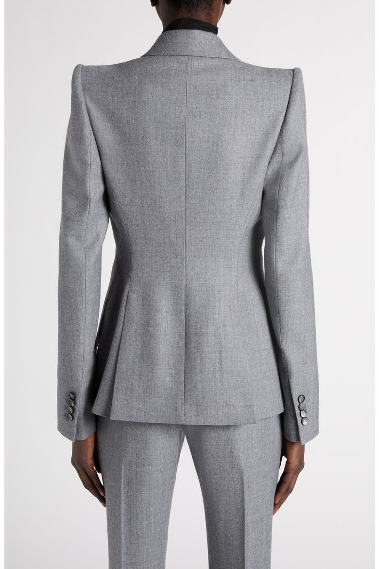 Single Button Wool Jacket, Alternate, color, GREY MELANGE