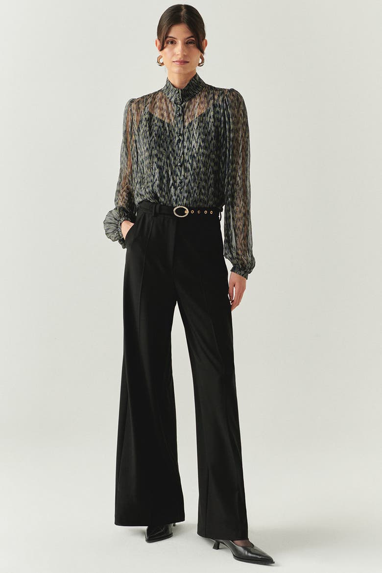Nala Wide Leg Pocketed Pants, Main, color, BLACK