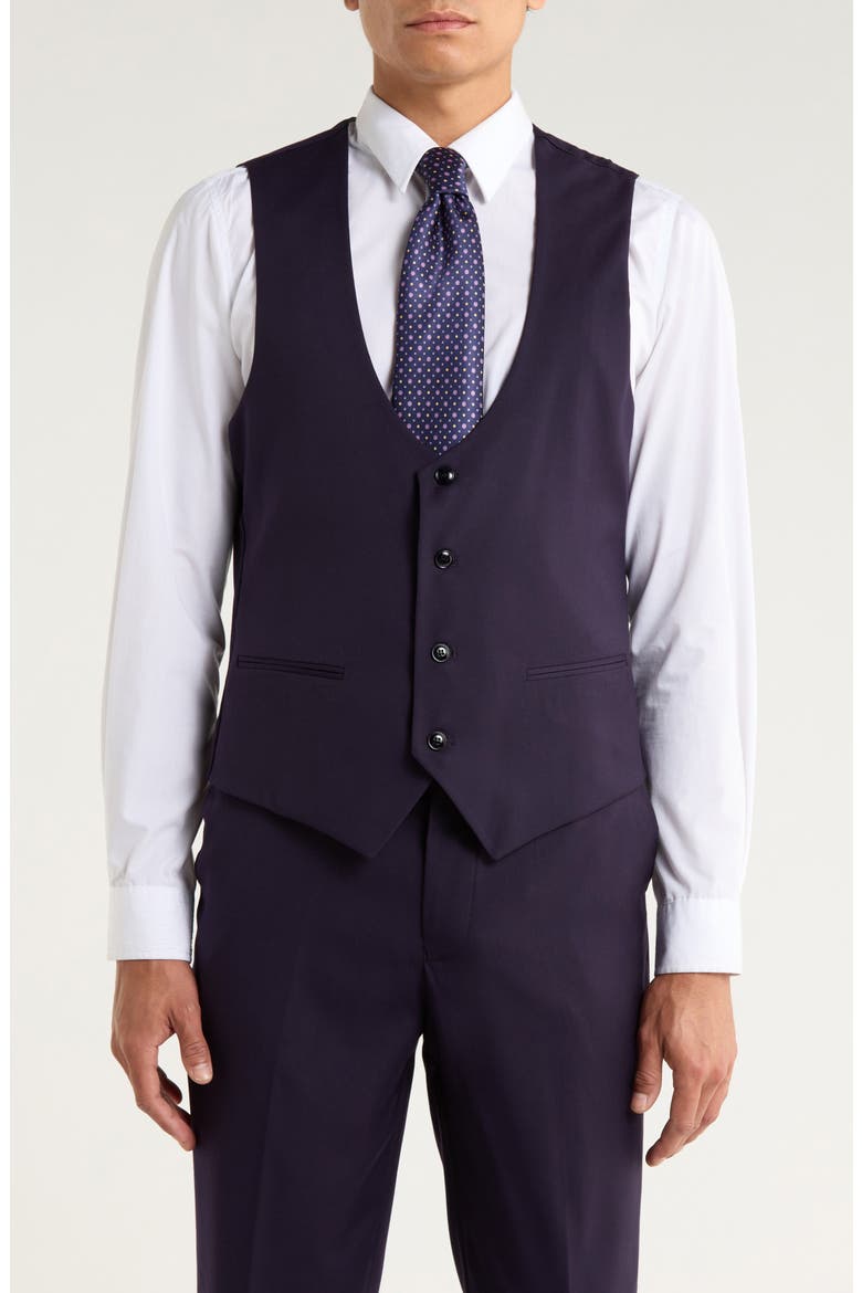 Stretch 3-Piece Suit, Alternate, color, EGGPLANT