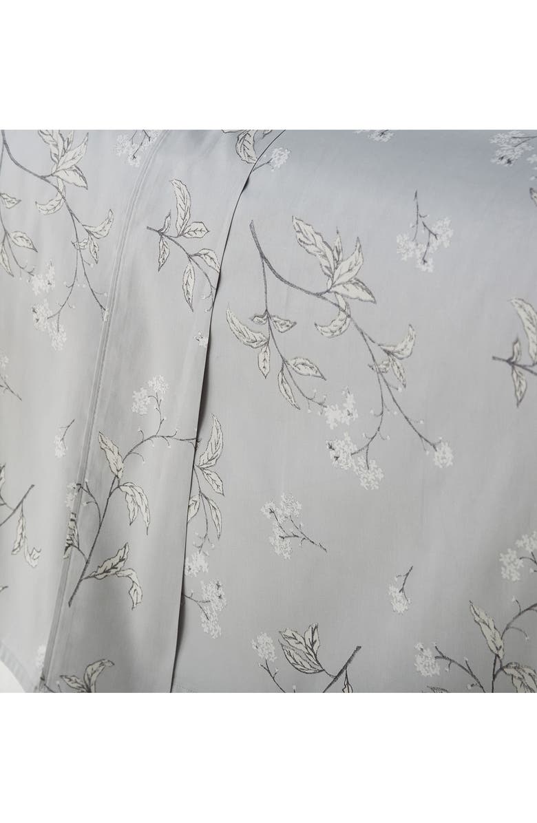 SOUTHSHORE FINE LINENS Myosotis Scorpioides 300 TC Long Staple Sateen Cotton Sheet Set, Alternate, color, Grey