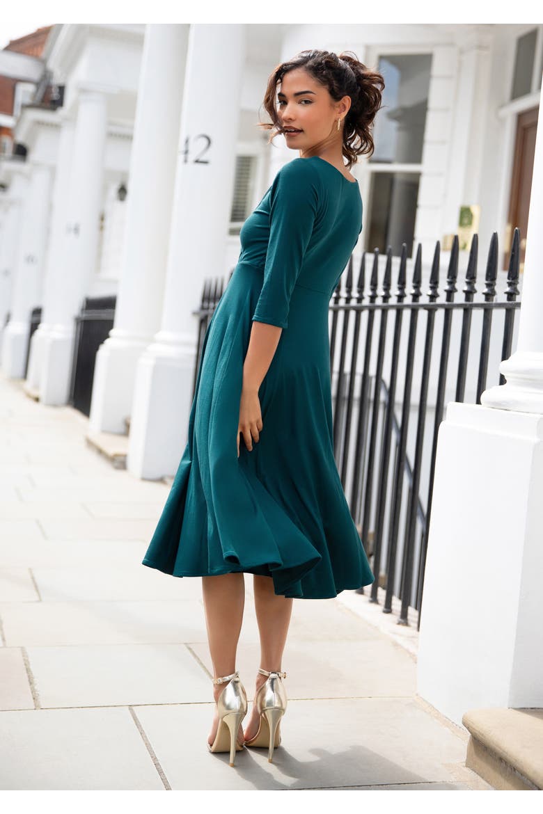 Petite Annie Dress, Alternate, color, Pine Green