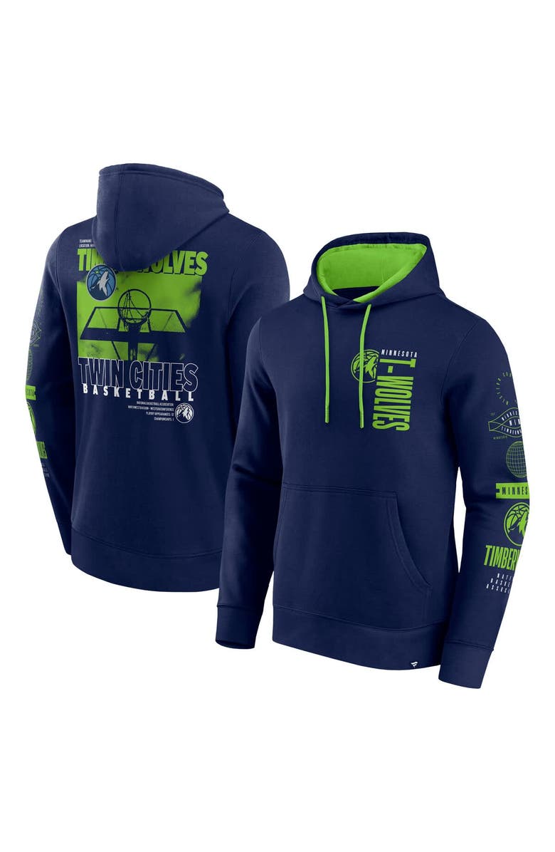 FANATICS Men's Fanatics Navy Minnesota Timberwolves Game Time Crossover Pullover Hoodie, Main, color, 