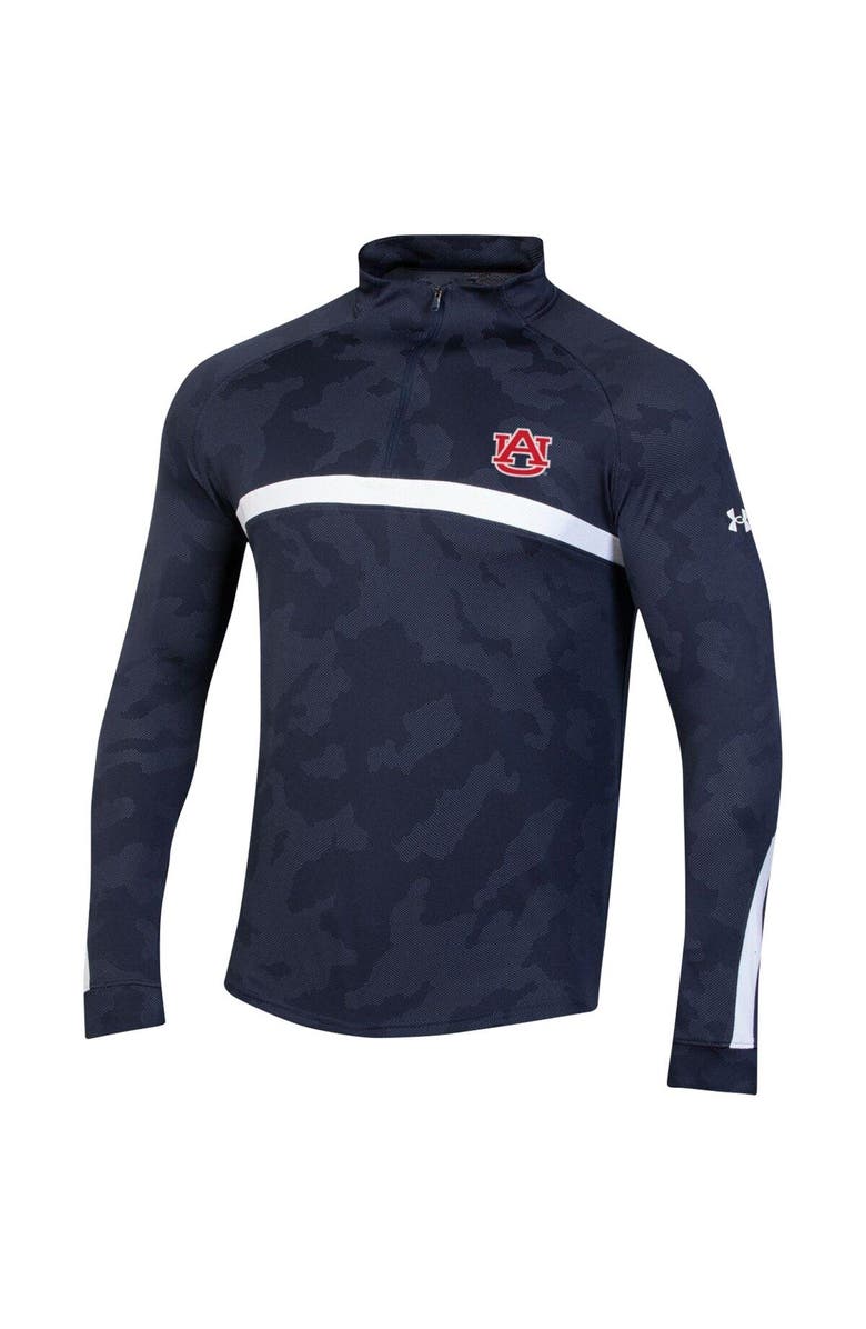 Under Armour Men's Under Armour Navy Auburn Tigers Game Day Camo Raglan Quarter-Zip Top, Alternate, color, Navy