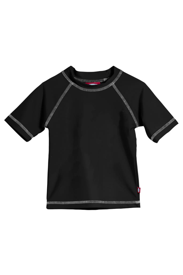 Baby Boys UPF 50+ Short Sleeve Rashguard, Alternate, color, Black