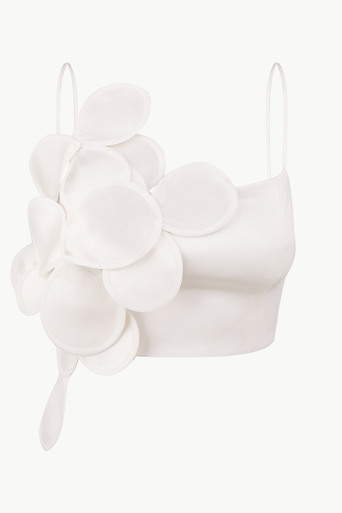 Wedding-Style Mini Top With Floral Appliques