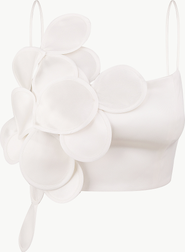 Malva Florea Wedding-Style Mini Top With Floral Appliques