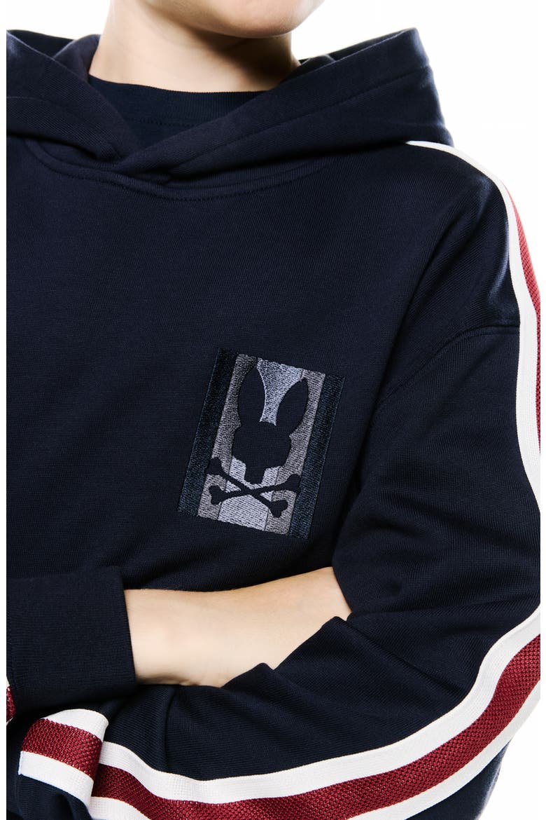 Kids' Ty French Terry Hoodie, Alternate, color, BARITONE BLUE