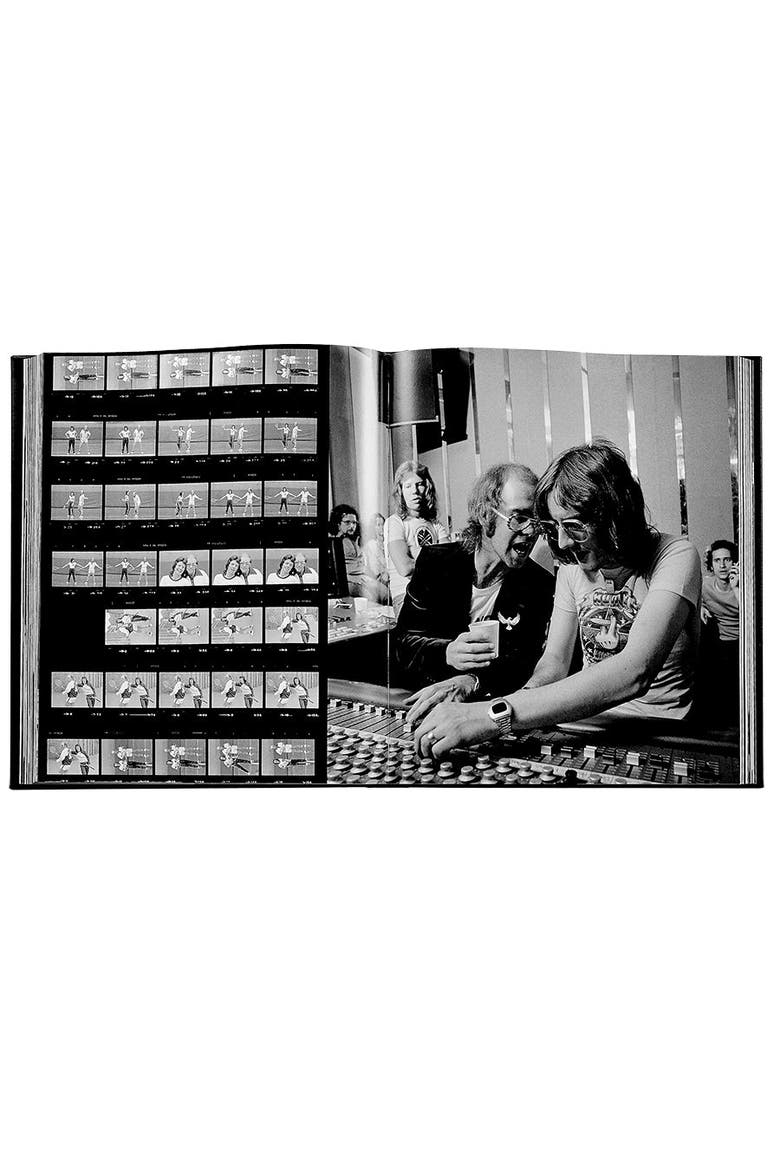 Terry O'Neill's Rock N Roll Album Leather Coffee Table Book, Alternate, color, Black