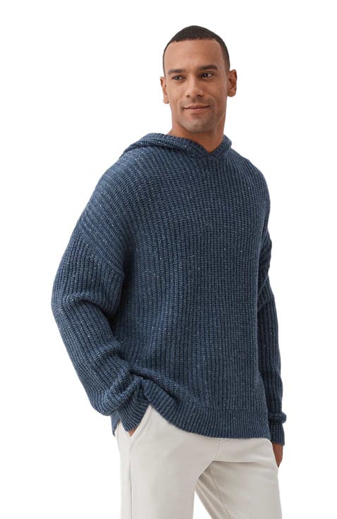 Stan Knit Hooded Sweater - Navy Heather