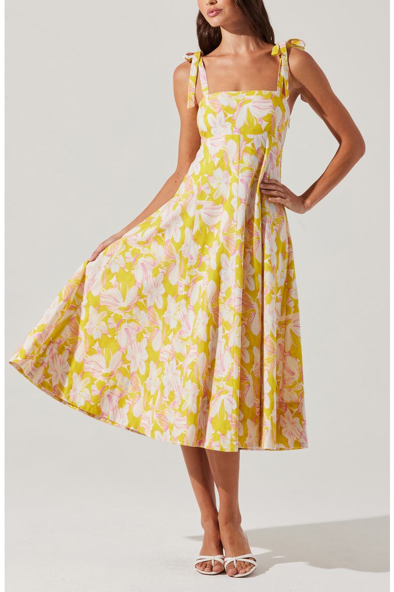 Shiann Floral Cotton Sundress, Main, color, YELLOW MULTI FLORAL