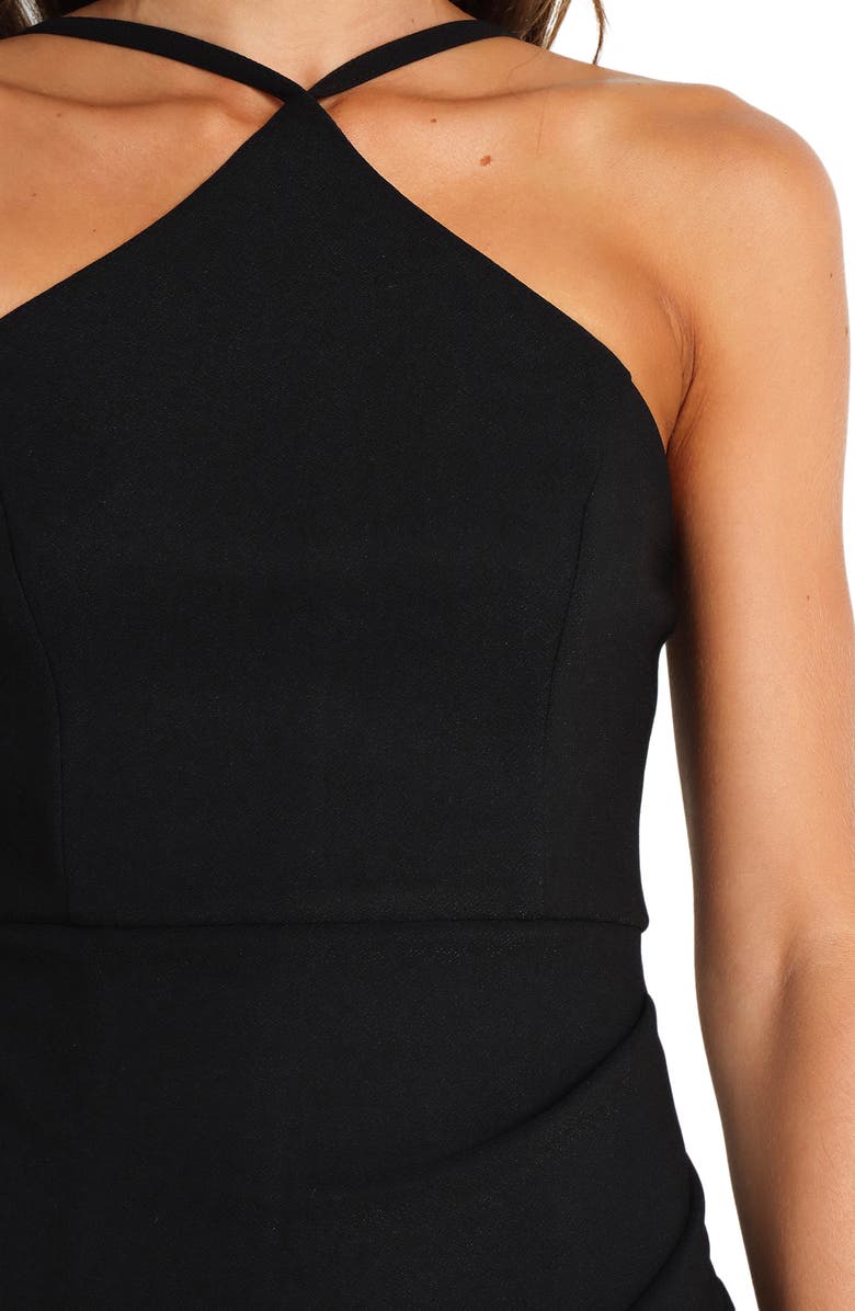 Petal & Pup Sasha Halter Midi Dress, Alternate, color, Black