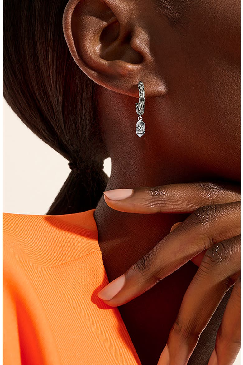 Icon Stud Diamond Hoop Earrings, Alternate, color, SILVER
