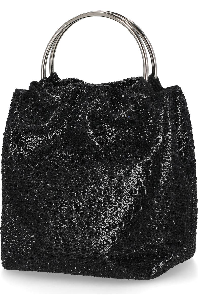 Jessica McClintock Nikki Ring Top Handle Clutch, Alternate, color, Black