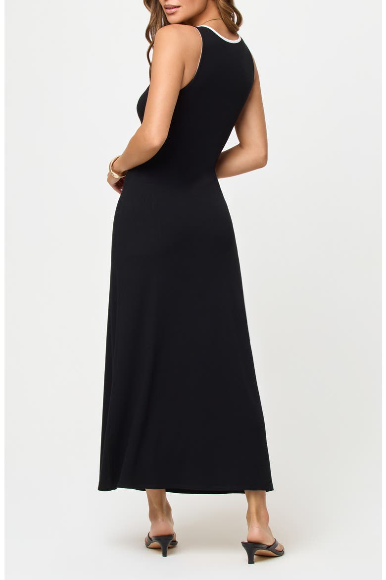 Sayge Maxi Cover-Up Dress, Alternate, color, BLACK/ CREAM