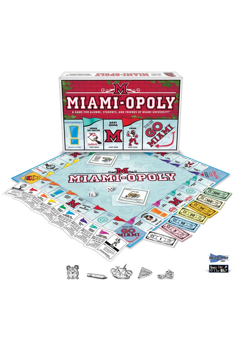 Miamiopoly University Themed Family Board Game, Ages 8+, Alternate, color, Multicolored