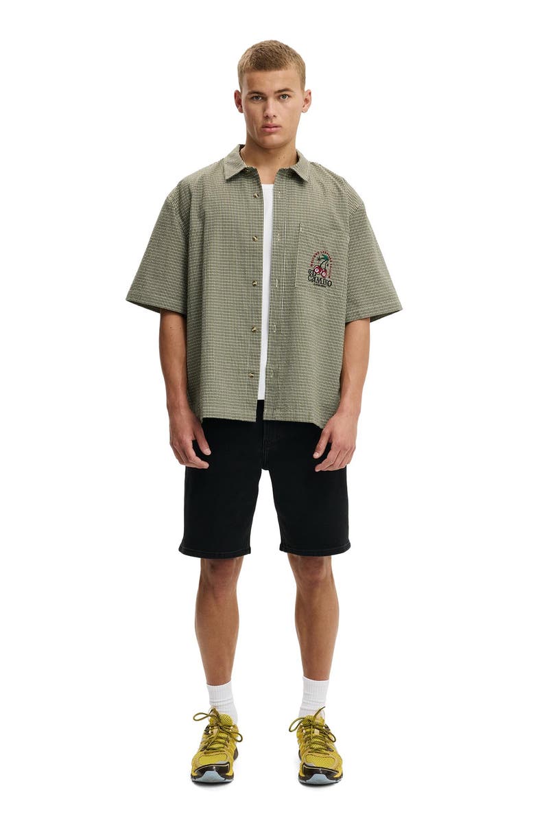 Cotton On Men's Loose Straight Denim Short, Alternate, color, Roan Black