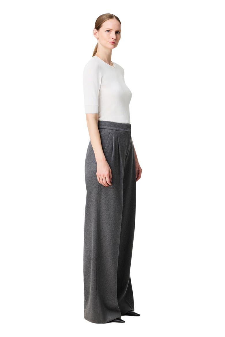 Pleated Trouser, Alternate, color, Medium Melange Grey