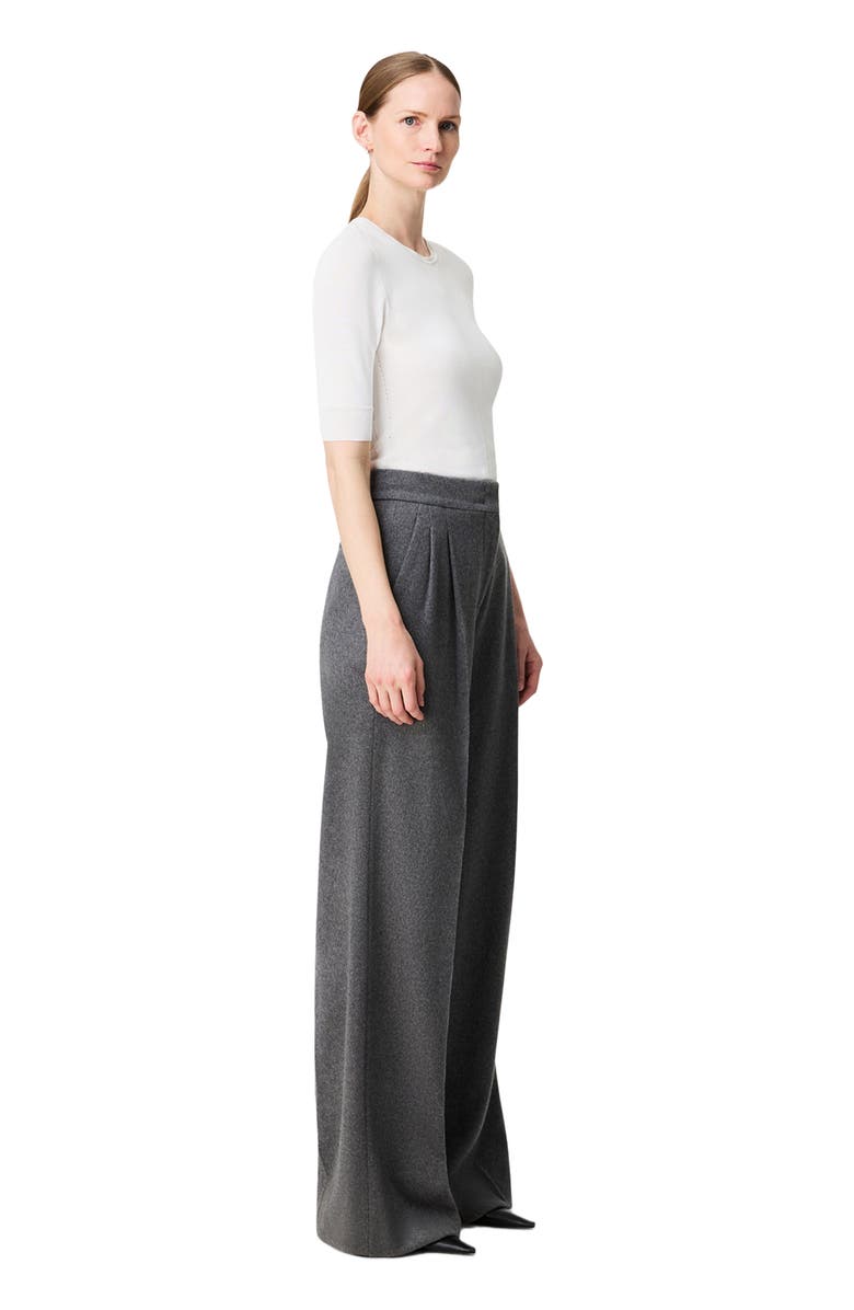Another Tomorrow Pleated Trouser, Alternate, color, Medium Melange Grey