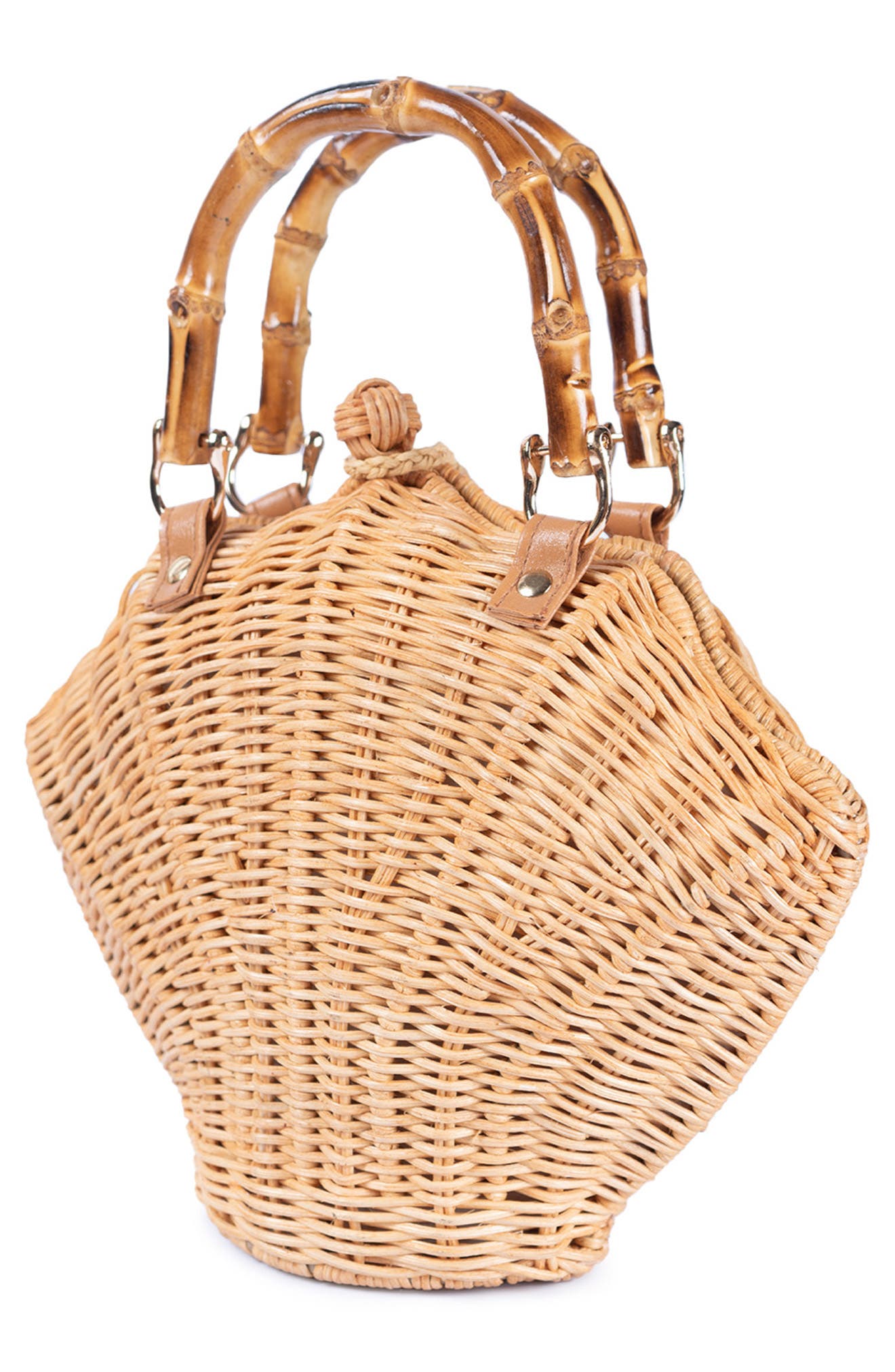 Jelavu Shelly Handwoven Rattan Seashell Bag, Alternate, color, 
