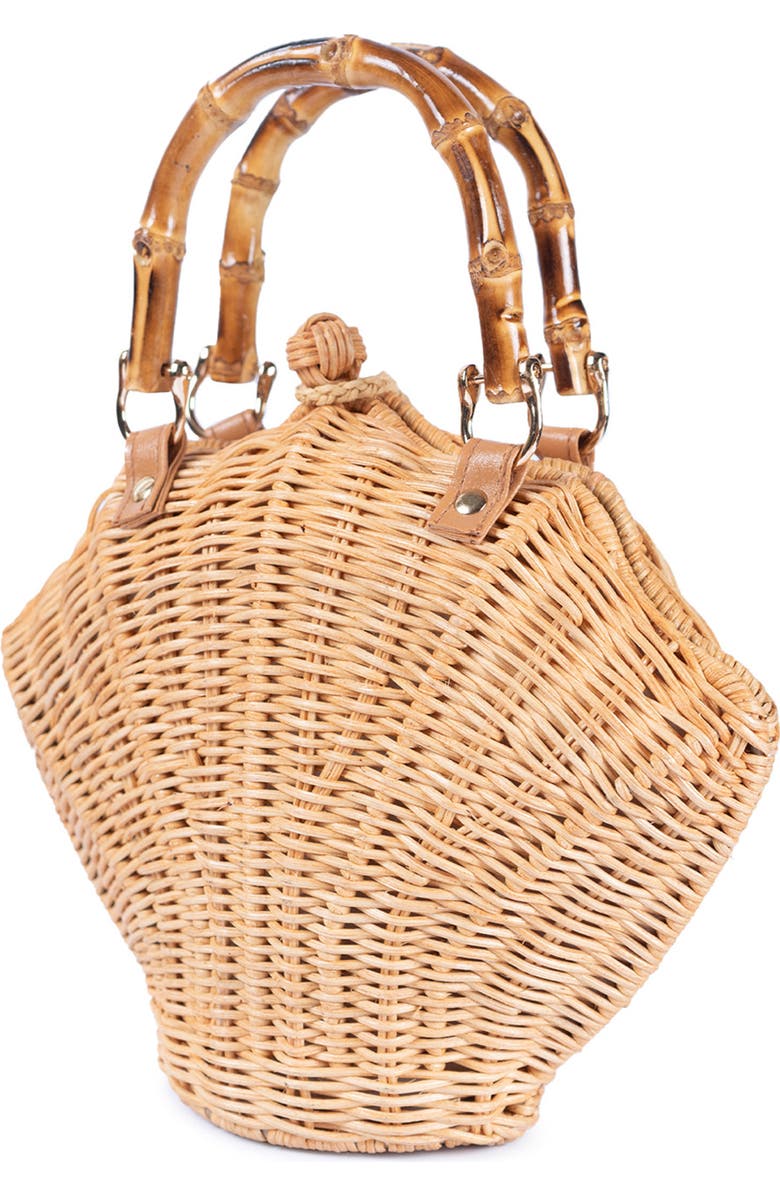 Jelavu Shelly Handwoven Rattan Seashell Bag, Alternate, color, Natural