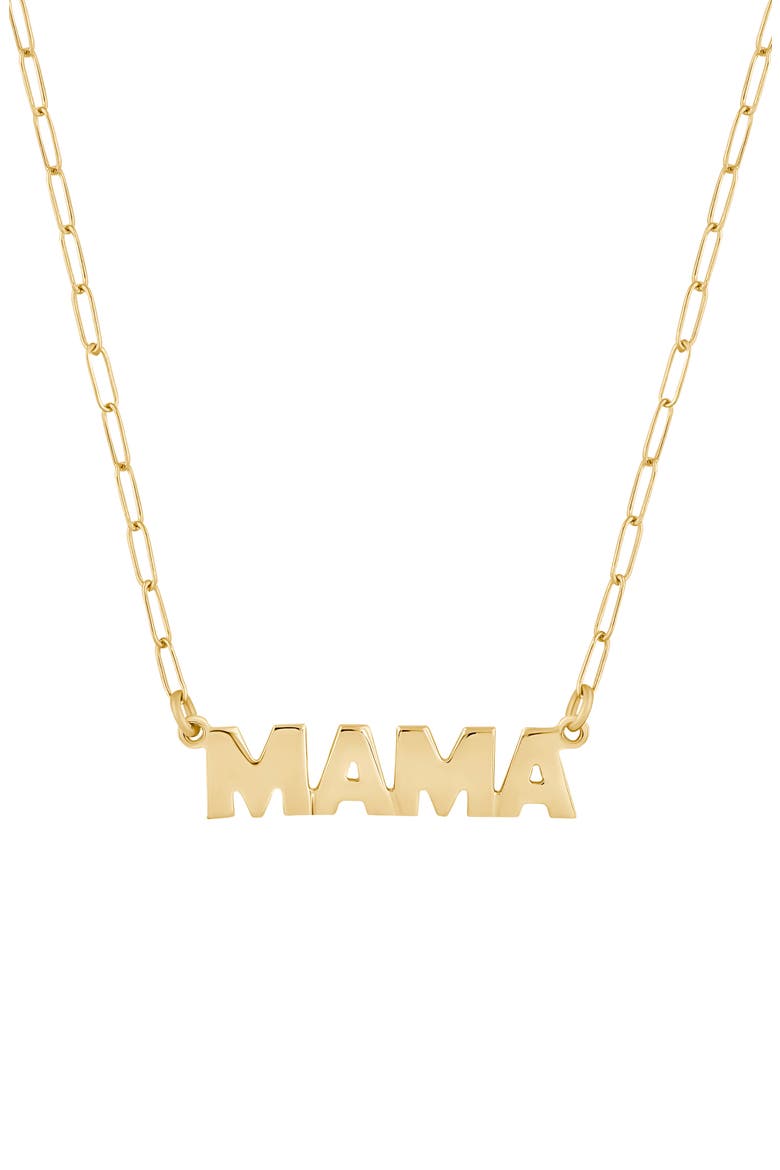 Mama Pendant Necklace, Main, color, GOLD