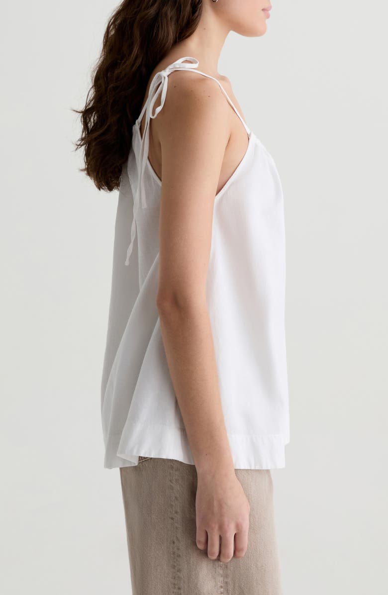 AG Ivy Tie Strap Linen Blend Tank, Alternate, color, White