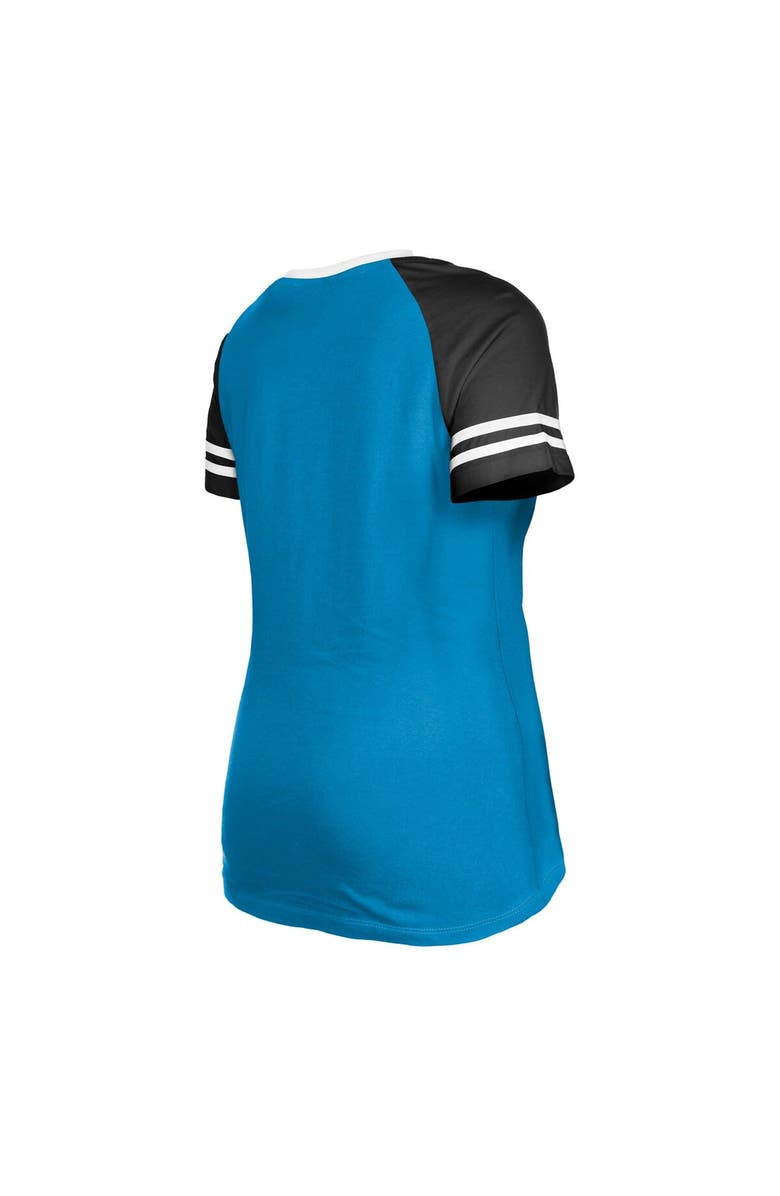 New Era Women's New Era Blue Carolina Panthers Raglan Lace-Up T-Shirt, Alternate, color, Blue