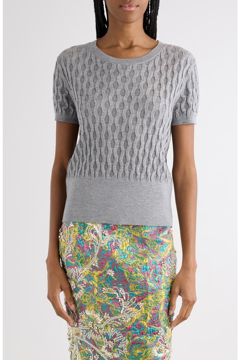 Target Short Sleeve Merino Wool Sweater, Main, color, GREY