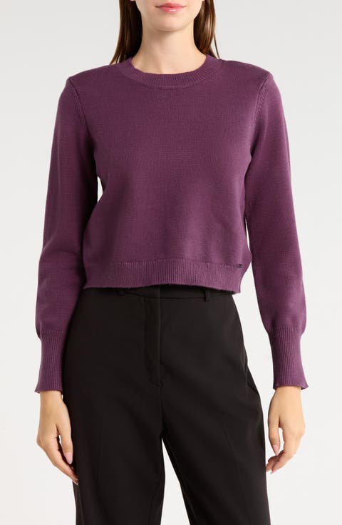 Shoulder Pad Crewneck Sweater