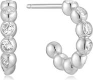 ANIA HAIE Cubic Zirconia Bezel Huggie Hoop Earrings