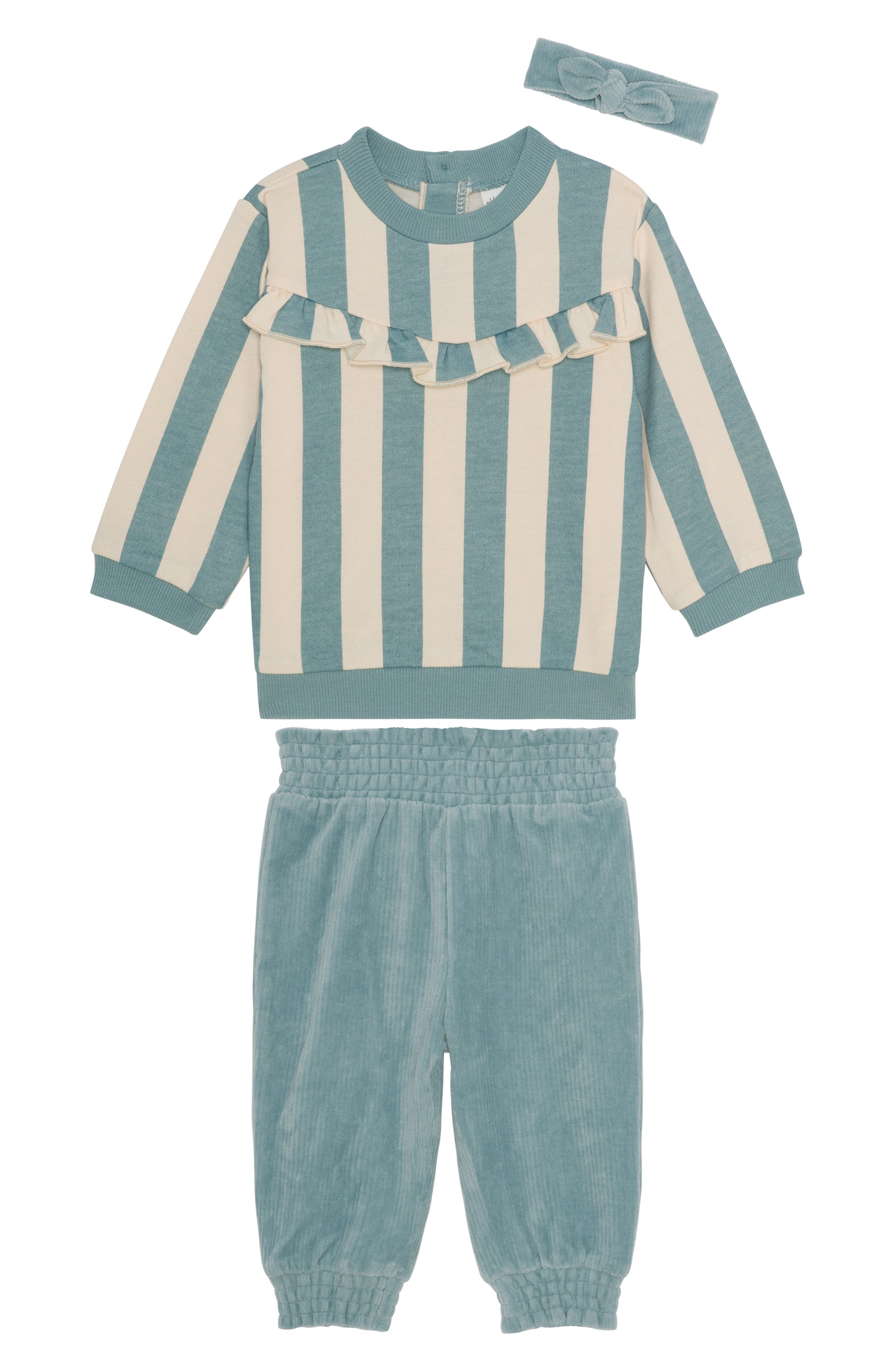 PL Baby by Petit Lem Fleece Top, Corduroy Pants & Headband Set