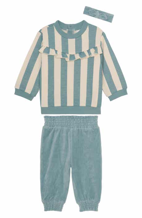 PL Baby by Petit Lem Fleece Top, Corduroy Pants & Headband Set