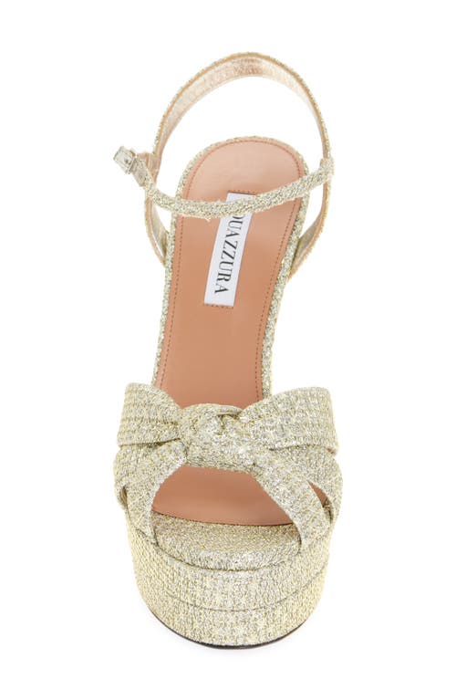 Aquazzura Felix Metallic Platform Sandal In Silver