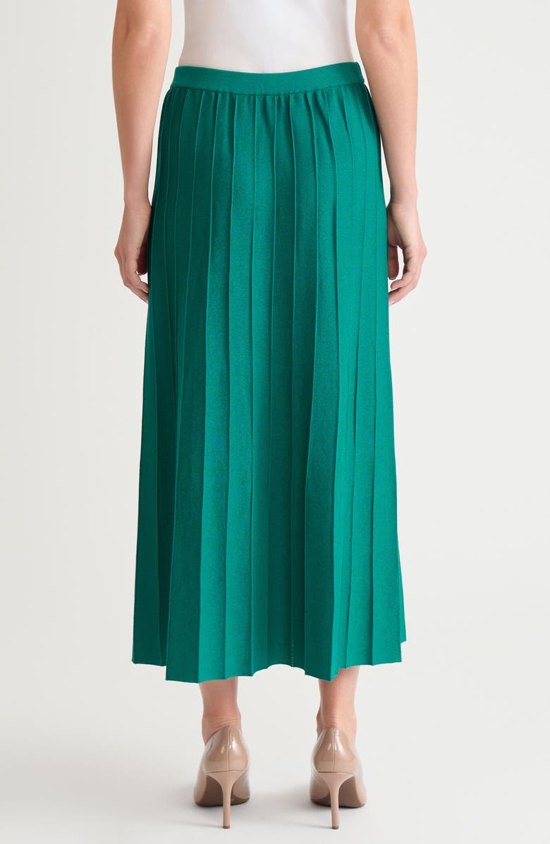 Ming Wang Pleated Knit A-Line Skirt, Alternate, color, Everest