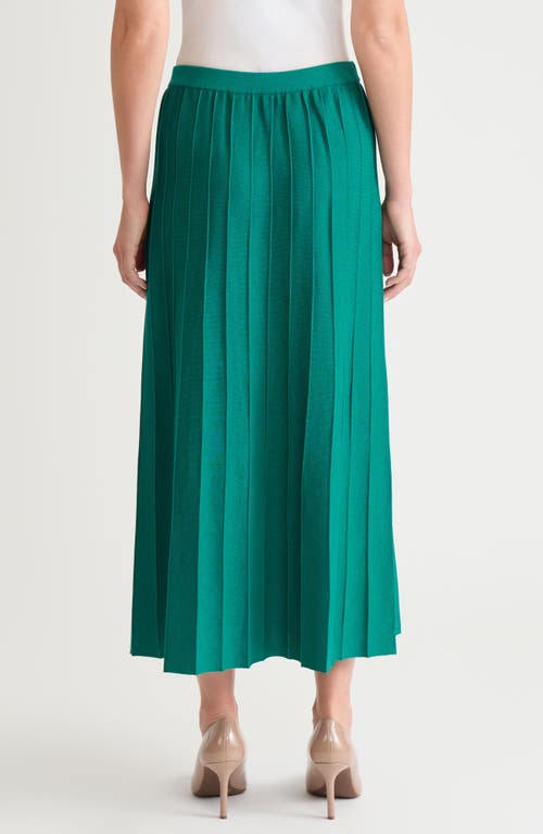 Ming Wang Pleated Knit A-line Skirt In Multi