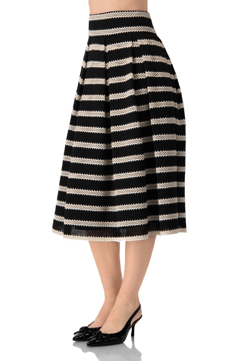 IVONNE Striped Textured Midi Skirt, Alternate, color,