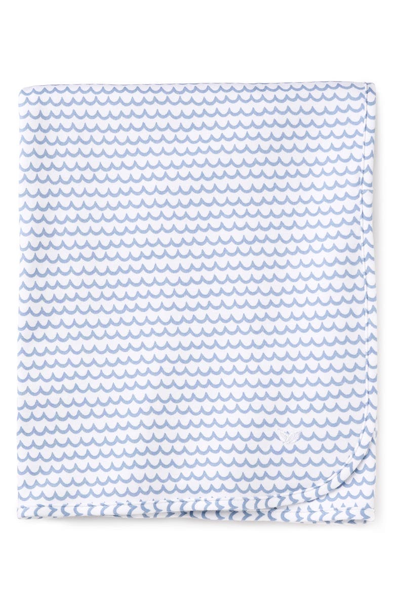 Petite Plume Pima Cotton Baby Blanket, Main, color, Blue