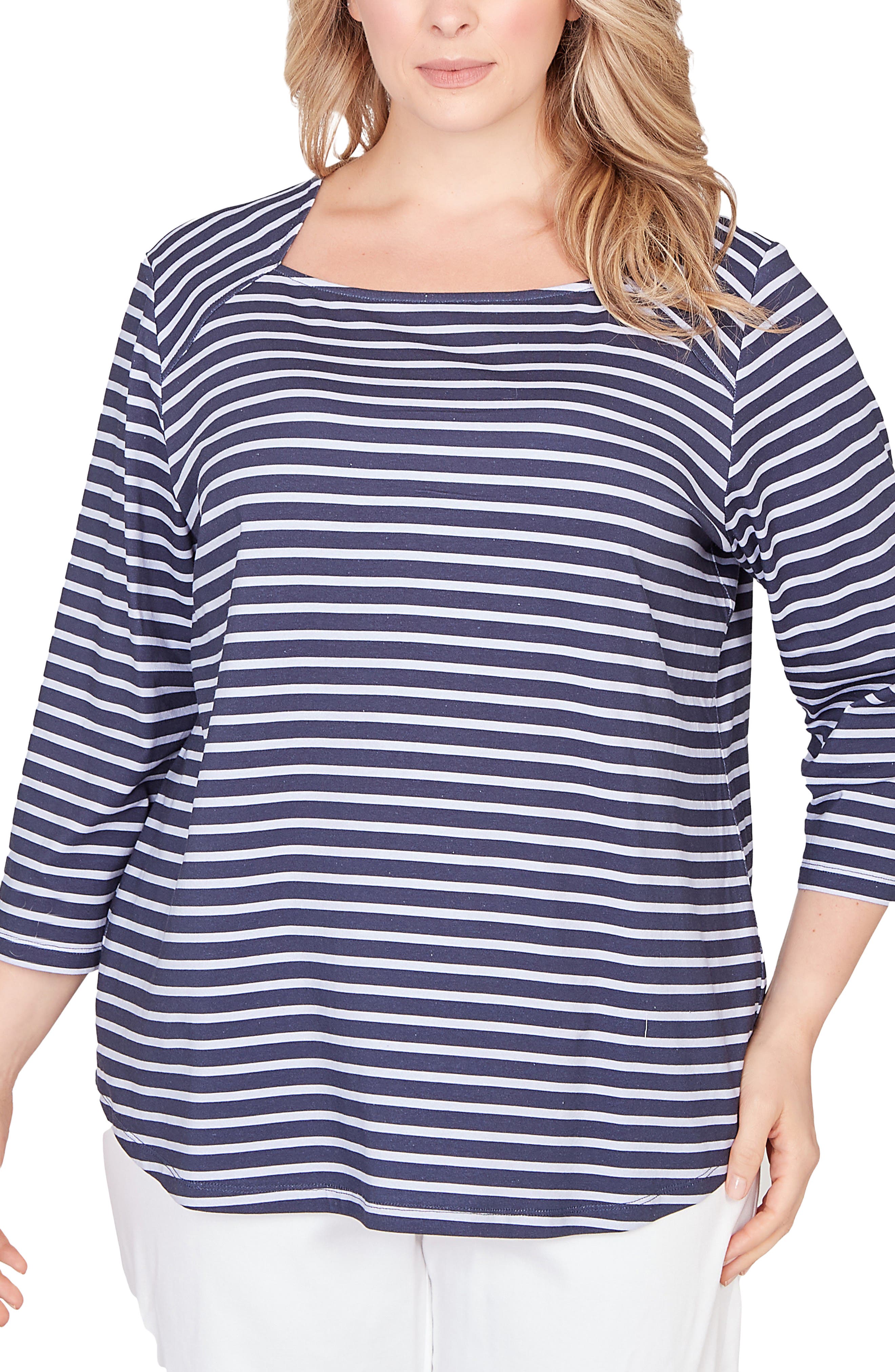 RUBY RD Novelty Stripe Top