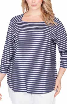 RUBY RD Novelty Stripe Top
