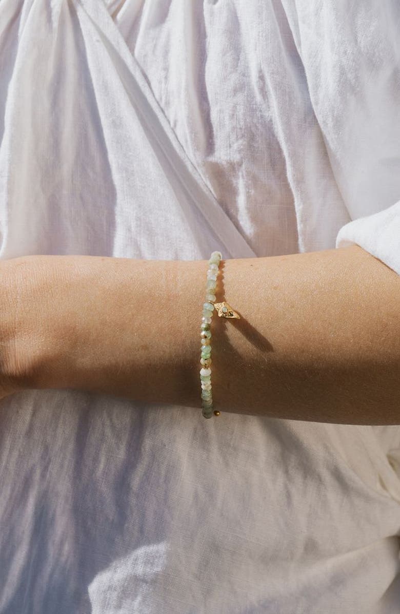 Satya Jewelry Nurtured by Love Opal Conch Shell Bracelet, Alternate, color, Green