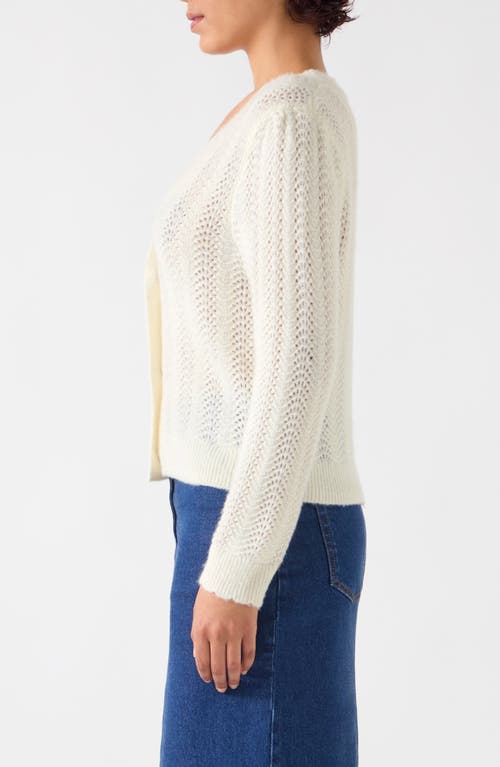 Lk Bennett Elodie Pointelle-knit Wool Cardigan In Cream