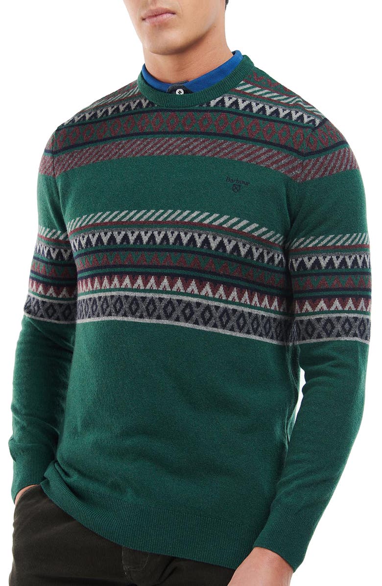 Barbour Winterborne Fairisle Lambswool Crewneck Sweater, Main, color, 