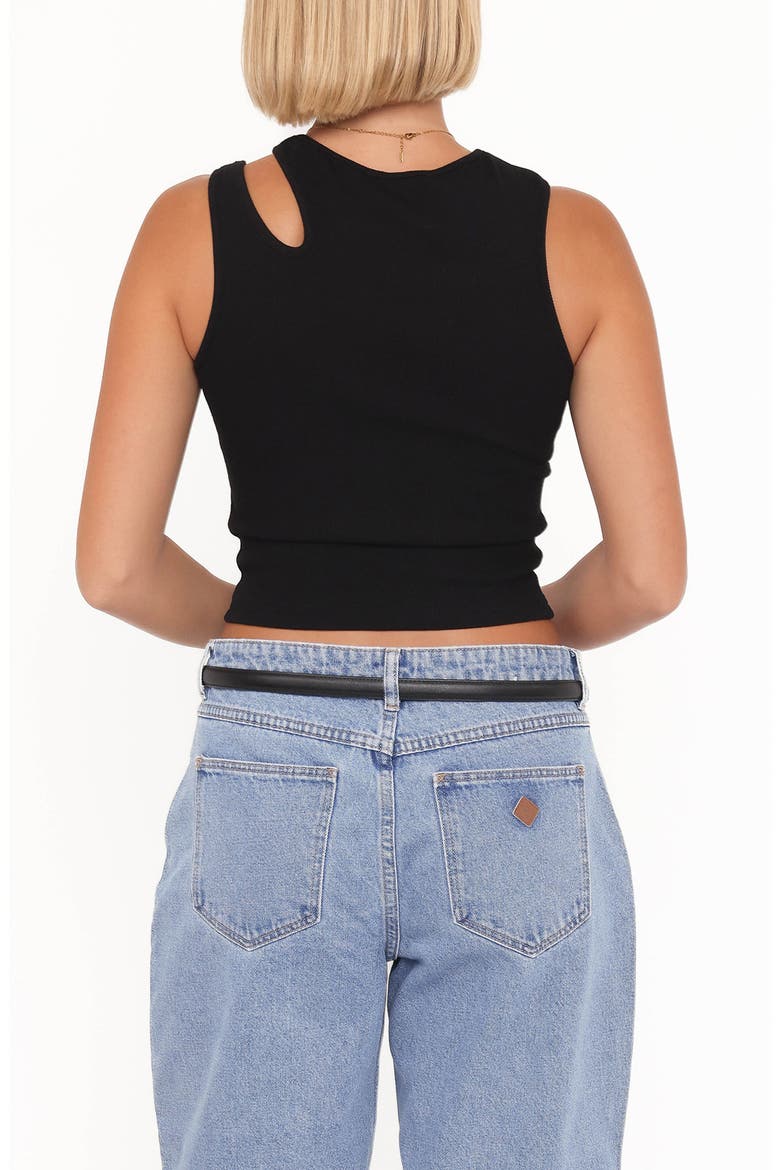 Elira Cutout Crop Tank, Alternate, color, BLACK