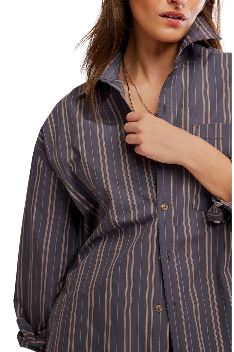 Freddie Striped Cotton Shirt, Alternate, color, GREY COMBO
