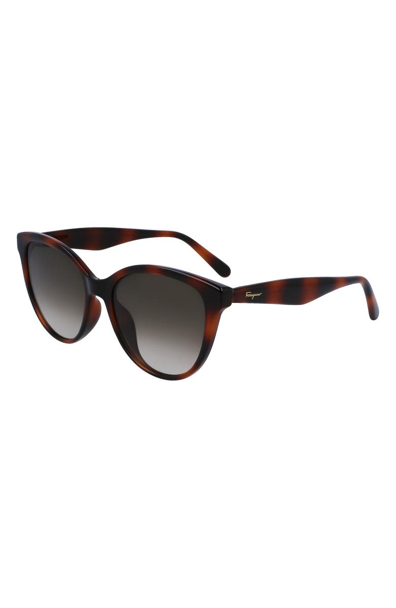 FERRAGAMO 54mm Cat Eye Sunglasses, Alternate, color, Tortoise