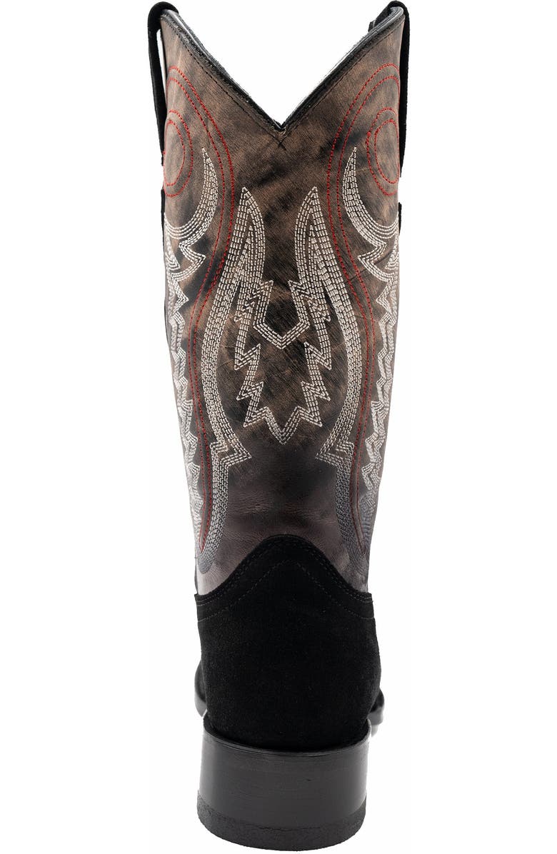 Ferrini Men's Suede Roughrider Western Boot, Alternate, color, Black