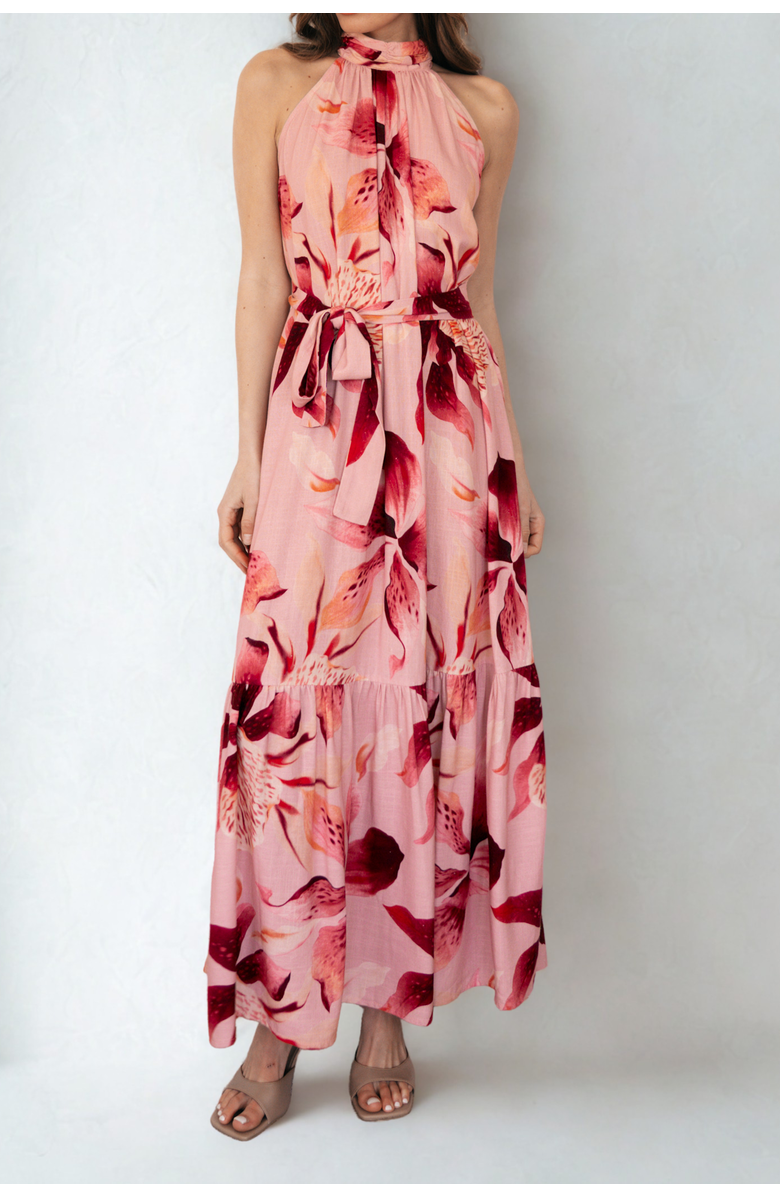 Label of Love Blush Lily Halter Maxi Dress, Main, color, Pink